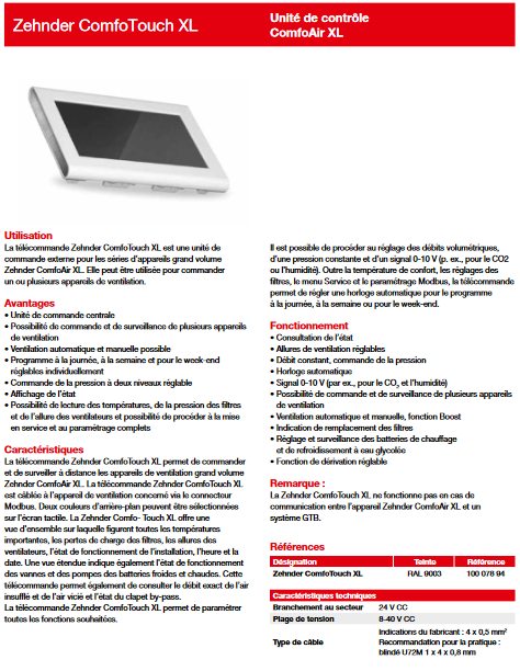 zehnder regulation comfotouch